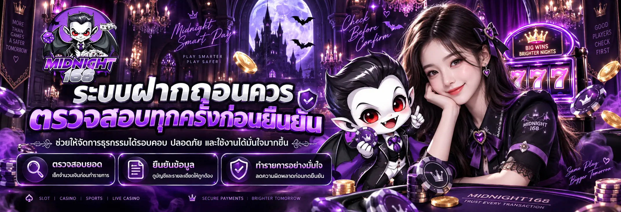 ระบบฝากถอนควรตรวจสอบทุกครั้งก่อนยืนยัน